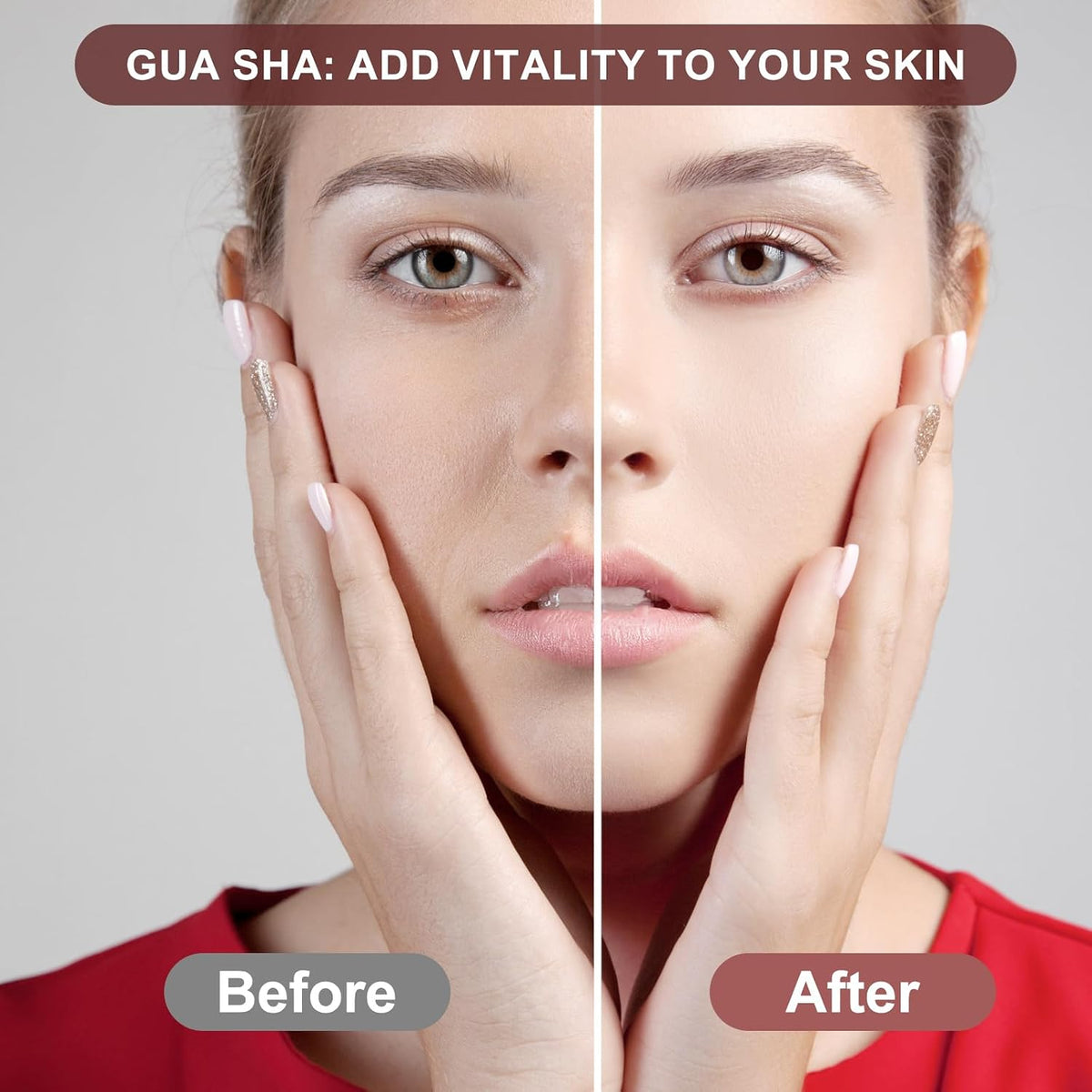Gua Sha Facial Tools, Upgrade Stainless Steel Gua-Sha, Guasha Tool for Face and Body Treatment, Muscle Tension and Puffiness Relief for Guasha Tool, Skin Care Gifts for Women